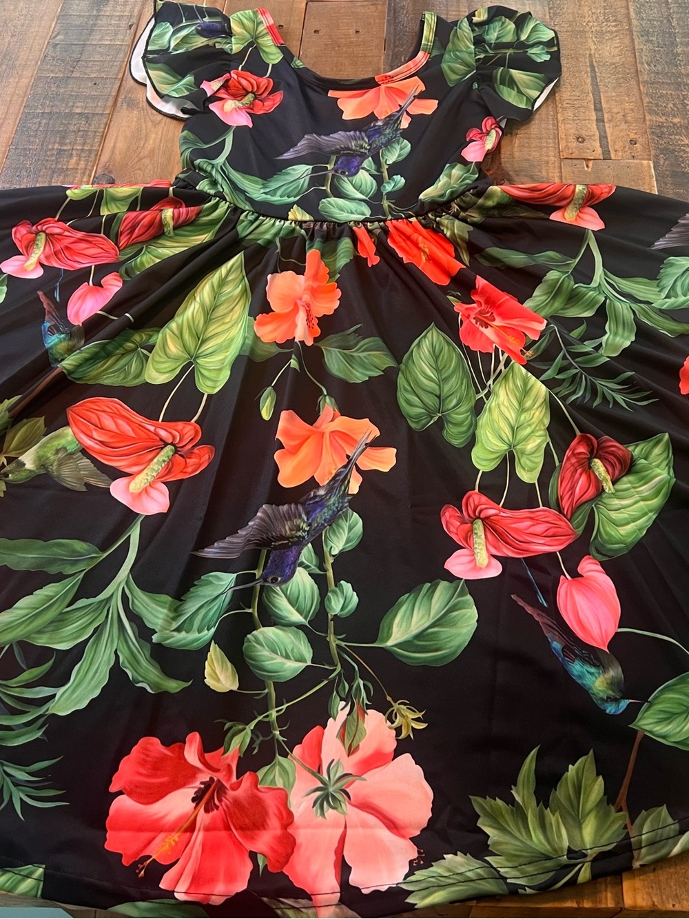Dot Dot Smile size 12/14 girls hummingbird Empire twirl dress new